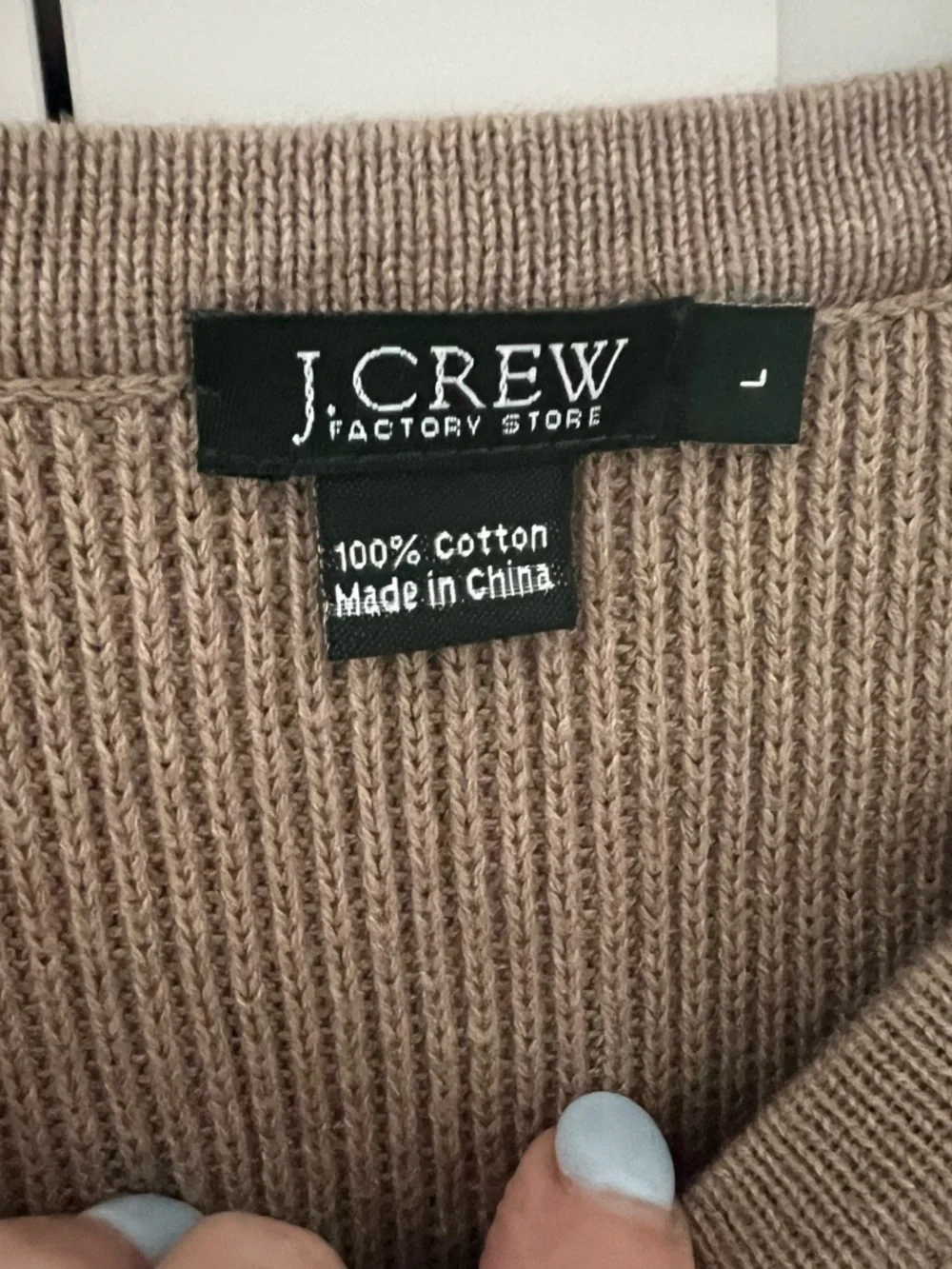 J. Crew Crewneck Cotton Sweater in Beige Men’s Large